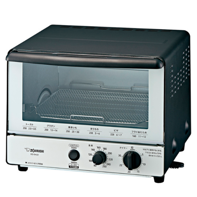 オーブントースター EQ-SA22 BW（モノトーン）