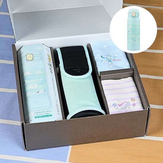 【数量限定】入園入学ギフトボックス（シマエナガグリーン/ペールミント）【購入特典】ミニハンカチ2枚セット