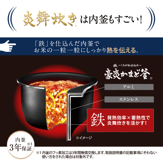 圧力IH炊飯ジャー 炎舞炊き NW-NB18 WA（スレートブラック）
