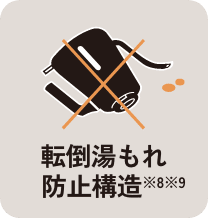 転倒湯もれ防止構造 ※1 ※2