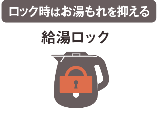 ロック時はお湯もれを抑える 給湯ロック
