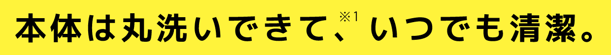 本体は丸洗いできて、いつでも清潔。