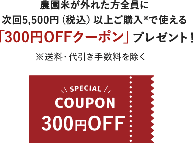次回5,500円(税込)以上ご購入※で使える300円OFFクーポン