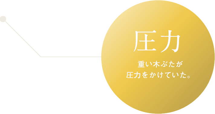 圧力：重い木ぶたが圧力をかけていた。